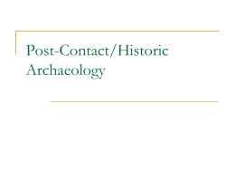 Archaeology of European Contact