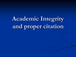 Academic Integrity - Courses | Course Web Pages