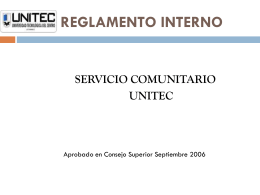Reglamento Interno de Servicio Comunitario UNITEC