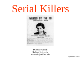 Serial Killers - Mike Aamodt (Radford University)
