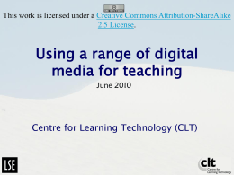 Using a range of digital media for teaching