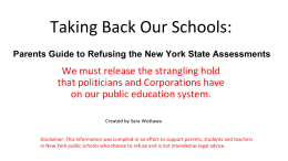 Taking Back Our Schools: