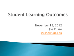 Student Learning Outcomes - University of Nevada, Reno