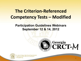 Participating in the CRCT-M 2012