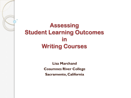 Assessing Student Learning Outcomes in Writing Courses