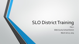 SLO District Training
