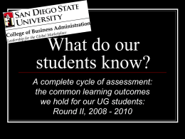 What do our students know?
