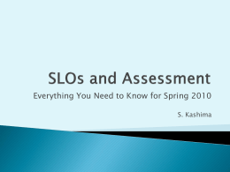 SLOs and Assessment