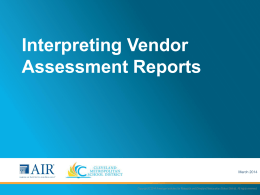 Interpreting Vendor Assessment Reports