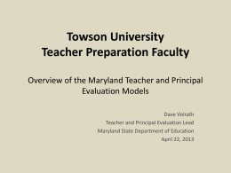 Towson University Teacher Preparation Faculty Overview …