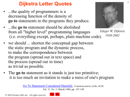 Dijkstra Quotes - University of Delaware