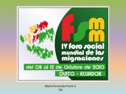 IV FORO SOCIAL MUNDIAL DE LAS MIGRACIONES