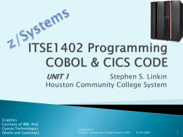 COBOL Unit 1 - Houston Community College