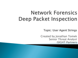 Network Forensics Deep Packet Inspection using NetWitness