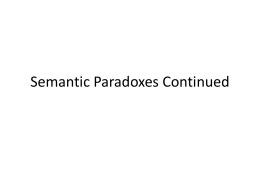 Semantic Paradoxes