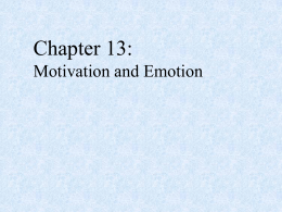 Chapter 13: Motivation and Emotion