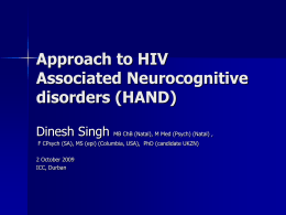 Detecting Early HIV Associated Neurocognitive disorders …