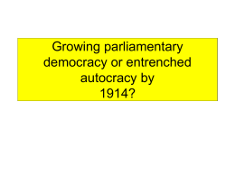 Growing parliamentary democracy or entrenched …
