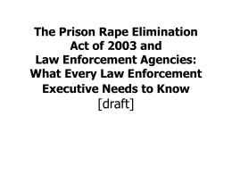The Prison Rape Elimination Act of 2003 and Law