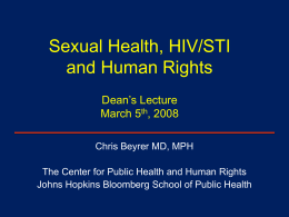 Sexual Health, HIV/STI and Human Rights