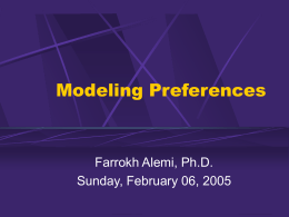 Modeling Preferences