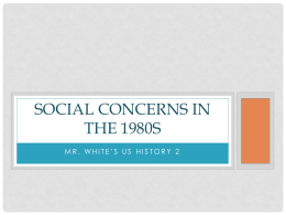 Social Concerns in the 1980s