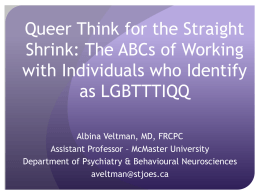 Queer Think for the Straight Shrink: Providing Mental