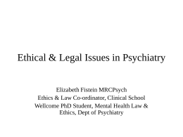Ethical Issues in Psychiatry