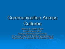 Communication Across Cultures