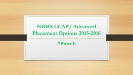 NBHS CCAP/ Advanced Placement Options 2015-2016