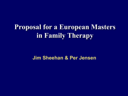 Purposes and Functions of a European Masters in Family …