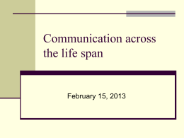 Communication across the life span