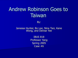 Andrew Goes to Taiwan