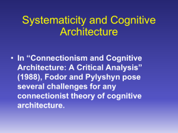 Systematicity Redux - Rutgers University