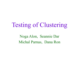 Testing of Clustering