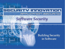 Building Security in Software