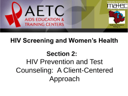 Section 3: HIV Prevention and Test Counseling in Family