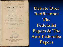 The Federalist Papers - Currituck County Schools / Overview