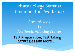 Test Strategies - Ithaca College