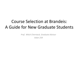 Planning Your MA - Brandeis University