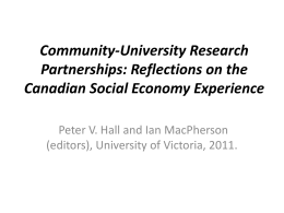 Community-University Research Partnerships: Reflections …