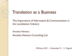 Translation as a Business