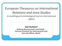 European Thesaurus on International Relations and …