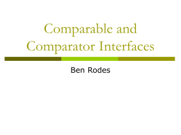 Comparable and Comparator Interfaces