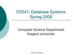 CS451: Database Systems Spring 2006