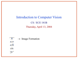 Intro to Computer Vision - University of California, Santa