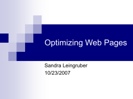 Optimizing Web Pages