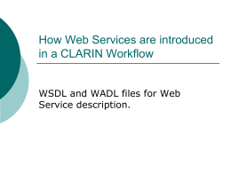 How Web Services are introduced in a Workflow
