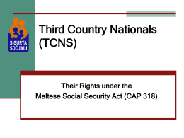 TCN's-Their Rights under the Maltese Social Security Act