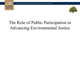 The Role of Public Participation in Advancing